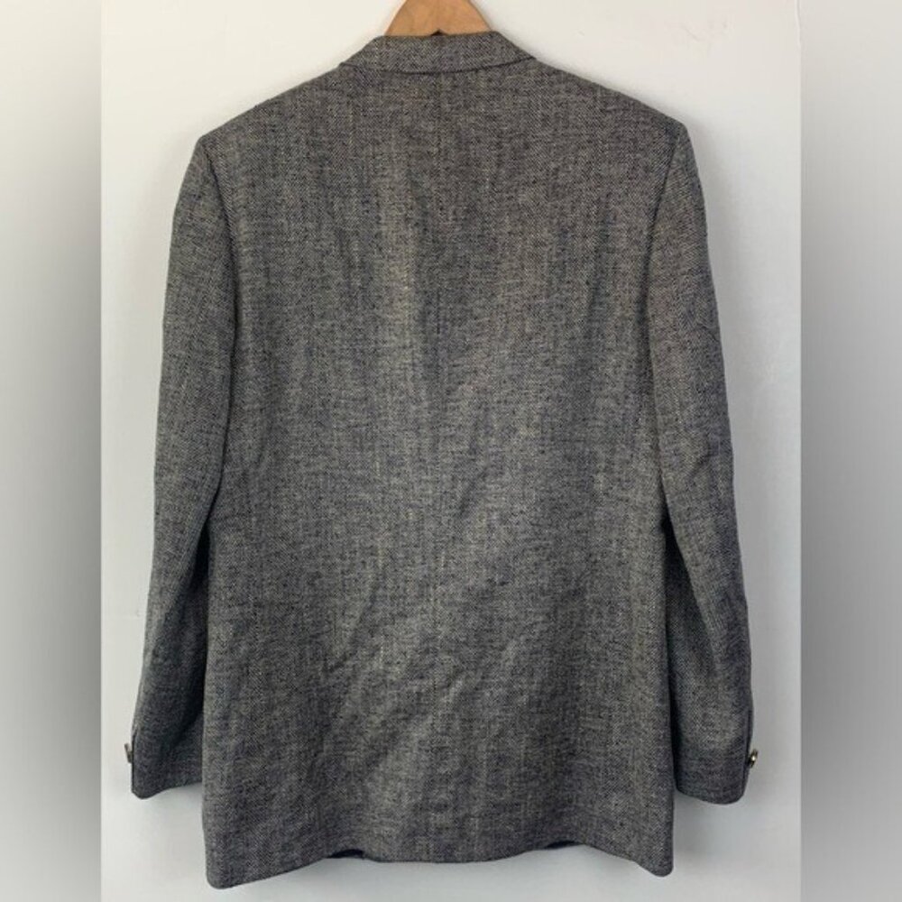 Vintage Walter Pye's LeBaron Clothes Blazer Jacket Dark Blue Herringbone 43L EUC - Picture 4 of 14